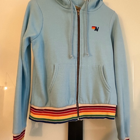 Aviator Nation Light Blue Zip-Up Hoodie - Picture 2 of 5
